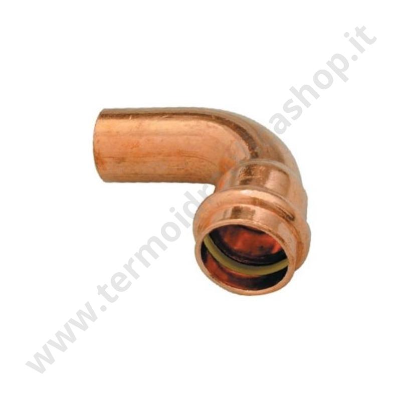 001PR42 - Curva Maschio Femmina A 90° In Rame A Pressare  D. 42